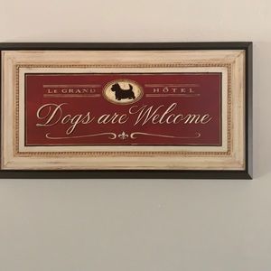 “Dogs are welcome” wall art